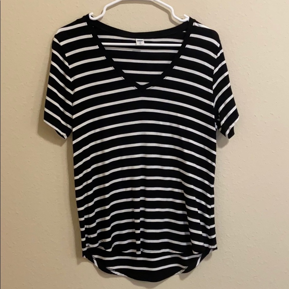 Old Navy Luxe black and white striped Tee